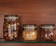 pantry items in glass jars